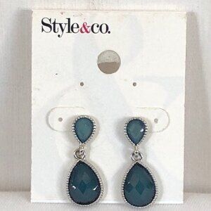 Style & Co Faceted Teardrop Pierced Dangle Earrings NOC